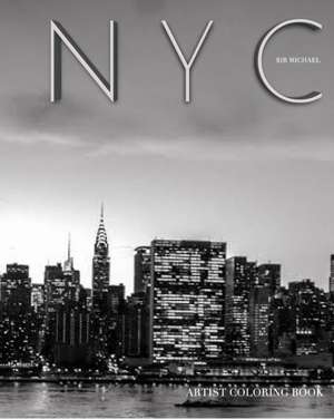 NYC united Nations city skyline Adult child Coloring Book limited edition de Michael Huhn