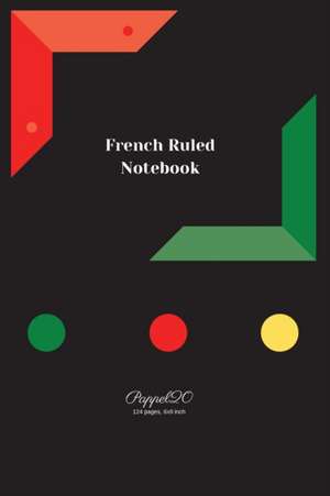 French Ruled Notebook |Black Cover |6x9 de Pappel20