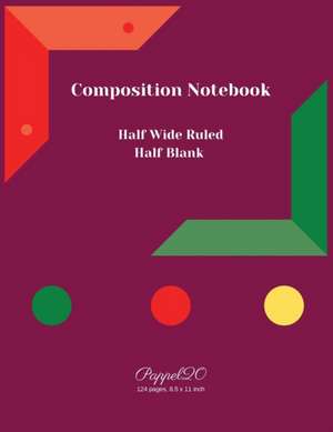 College Notebook Half Wide Ruled | Half Blank|124 pages |8.5x11 Inches de Pappel20