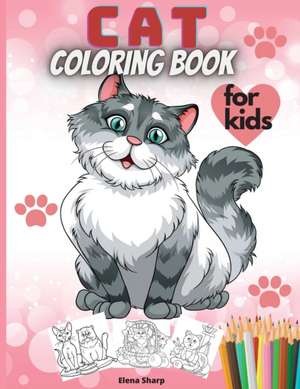 Cat Coloring Book For Kids de Elena Sharp