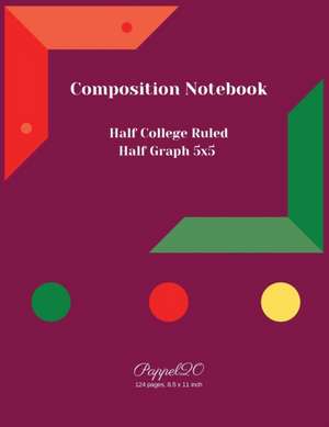 College Notebook Half College Ruled| Half Graph 5x5|124 pages |8.5x11 Inches de Pappel