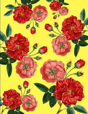 Vintage Red Roses Yellow Journal Notebook de Dumkist