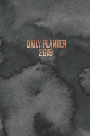 Daily Planner 2019: Black and Gold Modern Watercolor Diary Planner. One Day Per Page. de Leaf And Ream