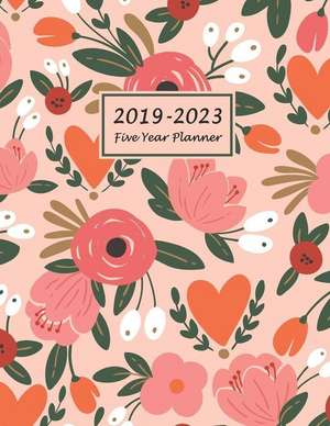 2019-2023 Five Year Planner: Five Year Monthly Planner 8.5 X 11 with Flower Coloring Pages (Volume 2) de Jasmine Creative