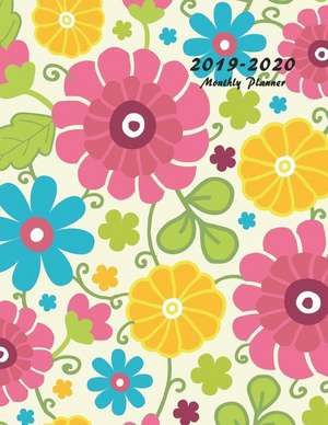 2019-2020 Monthly Planner: Large Two Year Planner with Flower Coloring Pages (Floral Cover Volume 3) de Miracle Planners