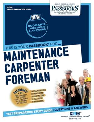 Maintenance Carpenter Foreman (C-1350) de National Learning Corporation