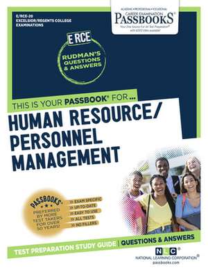 Human Resource/Personnel Management (Rce-20) de National Learning Corporation