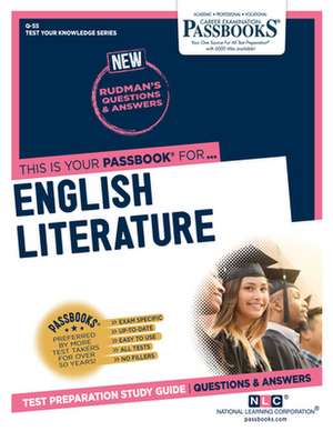 English Literature (Q-55): Passbooks Study Guide Volume 55 de National Learning Corporation