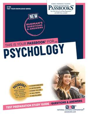 Psychology (Q-105): Passbooks Study Guide Volume 105 de National Learning Corporation