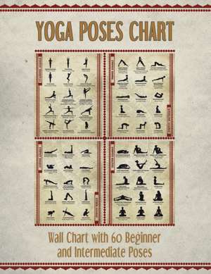 Yoga Poses Chart: Chart / Mini Poster With 60 Common Hatha Yoga Poses / Asanas in Sanskrit and English de The Mindful Word