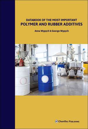 Databook of the Most Important Polymer and Rubber Additives de Anna Wypych