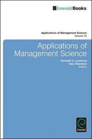 Applications of Management Science de Kenneth D. Lawrence