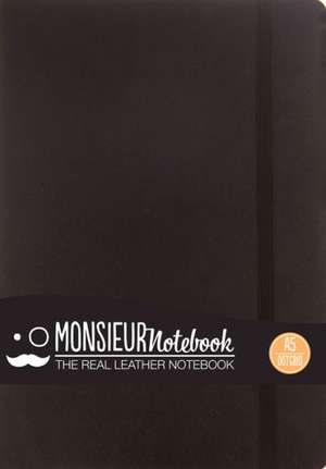 Monsieur Notebook Black Leather Dot Grid Medium de Hide Stationery Ltd