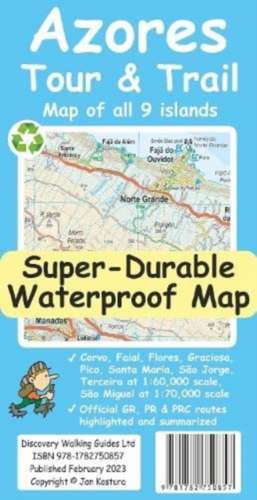 Azores Tour & Trail Super-Durable Map (2nd edition) de Jan Kostura