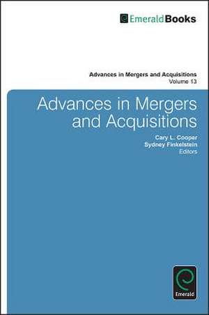 Advances in Mergers and Acquisitions de Cary L. Cooper