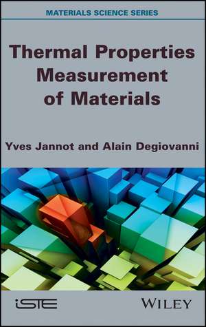 Thermal Properties Measurement of Materials de Y Jannot