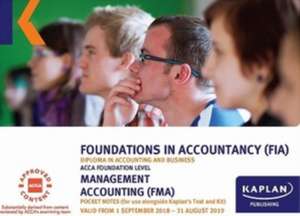 Kaplan Publishing: FMA - MANAGEMENT ACCOUNTING - POCKET NOTE de Kaplan Publishing