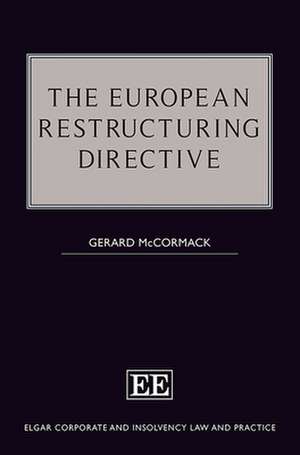 The European Restructuring Directive de Gerard Mccormack