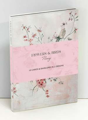 Flowers & Birds Peony Wallet Notecards de Lucy Hunter