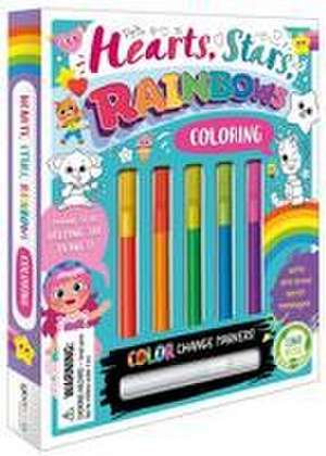 Hearts, Stars, Rainbows Coloring Set: With Color-Changing Markers de Igloobooks