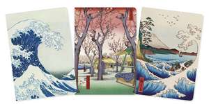 Japanese Woodblocks Set of 3 Standard Notebooks de Flame Tree Studio