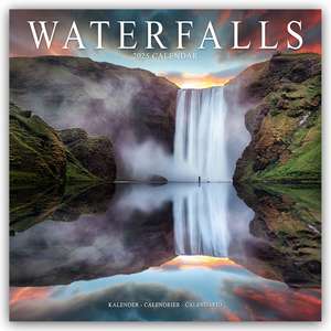 Waterfalls - Wasserfälle 2025 - 16-Monatskalender de Avonside Publishing Ltd