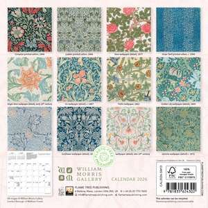 William Morris Gallery Mini Wall Calendar 2026 (Art Calendar) de Flame Tree Studio