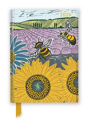 Kate Heiss: Sunflower Fields 2026 Luxury Diary Planner - Page to View with Notes de Flame Tree Studio