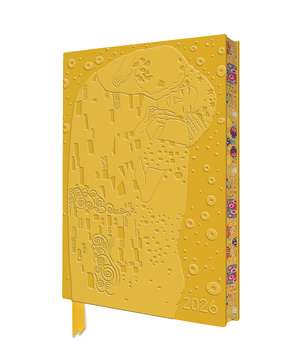 Gustav Klimt: The Kiss 2026 Artisan Art Vegan Leather Diary Planner - Page to View with Notes de Flame Tree Studio