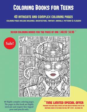 Coloring Books for Teens (40 Complex and Intricate Coloring Pages) de James Manning