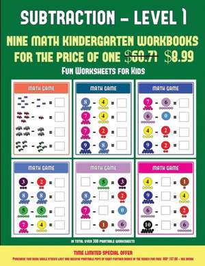 Fun Worksheets for Kids (Kindergarten Subtraction/taking away Level 1) de James Manning