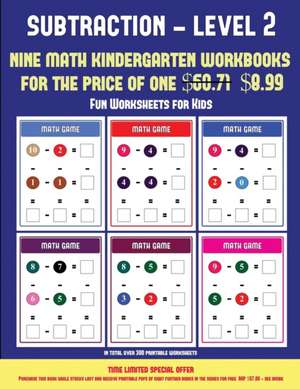 Fun Worksheets for Kids (Kindergarten Subtraction/taking away Level 2) de James Manning