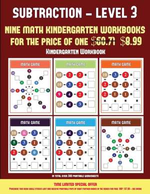 Kindergarten Workbook (Kindergarten Subtraction/Taking Away Level 3) de James Manning