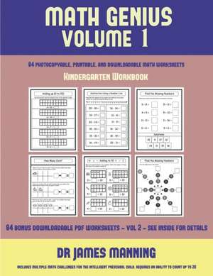 Kindergarten Workbook (Math Genius Vol 1) de James Manning