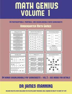 Kindergarten Math Games (Math Genius Vol 1) de James Manning