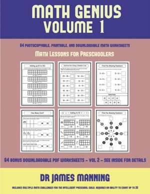 Math Lessons for Preschoolers (Math Genius Vol 1) de James Manning