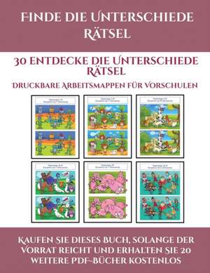 Druckbare Arbeitsmappen für Vorschulen (Finde die Unterschiede Rätsel) de Jessica Windham