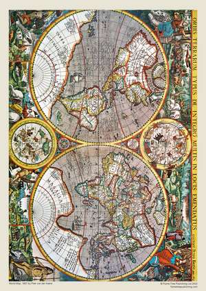 Adult Jigsaw Puzzle Pieter van den Keere: Antique Map of the World: 1000-piece Jigsaw Puzzles de Flame Tree Studio