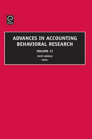 Advances in Accounting Behavioral Research de Vicky Arnold