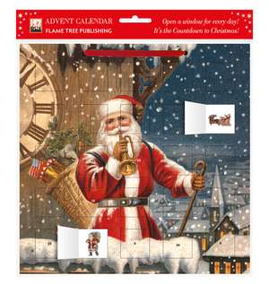 Snowy Santa Claus advent calendar (with stickers) de Flame Tree Studio