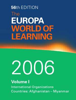 The Europa World of Learning 2006 de Europa Publications