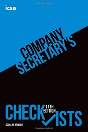 COMPANY SECRETARYS CHECKLISTS 11E de Douglas Armour