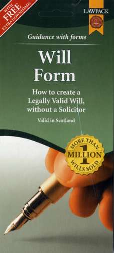 Last Will & Testament Form Pack for Scotland