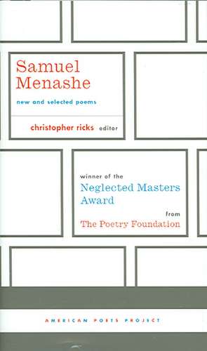 Samuel Menashe: New and Selected Poems de Samuel Menashe