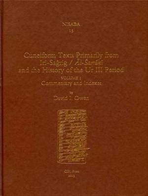 Cuneiform Texts Primarily from Iri–Sagrig/ Al–Sarraki and the History of the Ur III Period (Nisaba) de David I. Owen