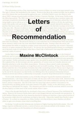 Letters of Recommendation de Maxine McClintock