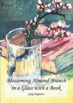 Blossoming Almond Branch in a Glass with a Book de Greg Bogaerts