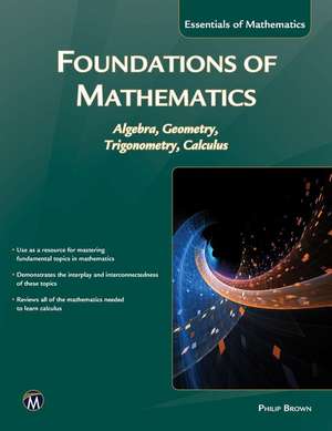 Foundations of Mathematics: Algebra, Geometry, Trigonometry and Calculus de Philip Brown