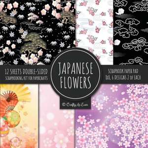 Japanese Flowers Scrapbook Paper Pad 8x8 Scrapbooking Kit for Papercrafts, Cardmaking, Printmaking, DIY Crafts, Floral Themed, Designs, Borders, Backgrounds, Patterns de Crafty As Ever