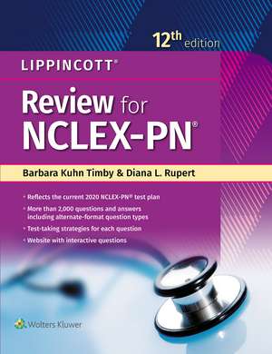 Lippincott Review for NCLEX-PN de Mrs. Barbara Kuhn Timby RN, BC, BSN, MA